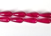 Jade Dyed Faceted Teardrop 28x11mm Hot Pink PAIR each-beads incl pearls-Beadthemup