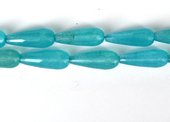 Jade Dyed Faceted Teardrop 28x11mm Teal PAIR each-beads incl pearls-Beadthemup