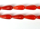 Jade Dyed Faceted Teardrop 28x11mm Orange PAIR each-beads incl pearls-Beadthemup