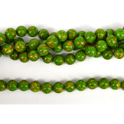 Howlite reconstituted green round 14mm Strand 29 beads