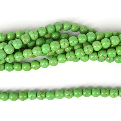 Howlite Dyed Green Round 8mm strand 53 beads