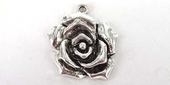 Silver Plate Base Pendant 30mm rose 2 pack-findings-Beadthemup