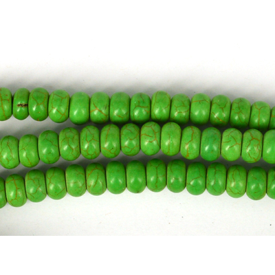 Howlite Dyed 5x8mm Rondel Green strand 79 beads