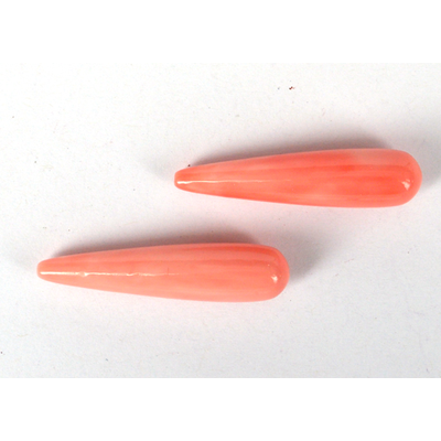 Shell based Pearls pink Briolette 9x38mm PAIR