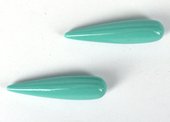 Shell based Pearls Aqua Briolette 12x50mm PAIR-briolette shape-Beadthemup