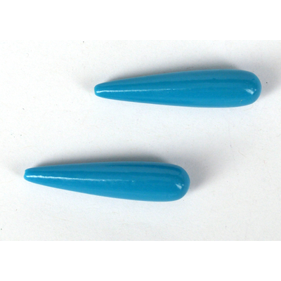 Shell based Pearls Dark Aqua Briolette 10x38mm PAIR