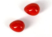 Shell based Pearls Red Briolette 13x16mm PAIR-briolette shape-Beadthemup