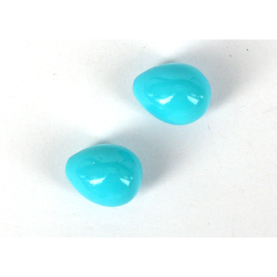 Shell based Pearls Aqua Briolette 13x16mm PAIR