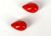 Shell based Pearls Red Briolette 14x22mm PAIR-briolette shape-Beadthemup