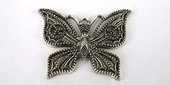 Silver Plt Bs Pendant Butterfly 40x30mm 4 pack-findings-Beadthemup