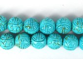 Howlite Dyed Carved Round 16mm EACH bead-howlite-Beadthemup