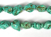 Howlite Dyed Aqua 24-26mm nugget strand 17 beads per strand-howlite-Beadthemup