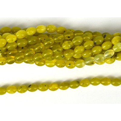 Korean Jade Polished Olive 6x8mm Strand 50 beads