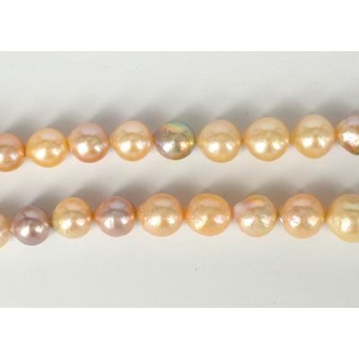 Fresh Water Pearl Apricot Baroque 12-14mm strand 34 pearls