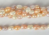 Fresh Water Pearl Baroque multicolour 9-10mm strand 35 pearls-f.w.pearls up to $100-Beadthemup