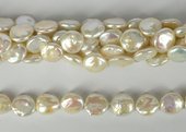 Fresh Water Coin Pearl 15mm strand 27 pearls-f.w.pearls from $100-Beadthemup