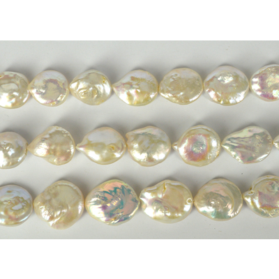 Fresh Water Baroque Coin Pearl 16x20mm strand 20 pearls