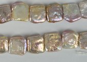 Fresh Water Pearl Pink Square 18mm EACH bead-f.w.coin and shape pearls-Beadthemup
