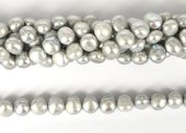 Fresh Water Potato Pearl Grey 10mm strand 12 pearls-f.w.pearls from $100-Beadthemup