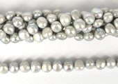 Fresh Water Potato Pearl Grey 10mm strand 12 pearls-beads incl pearls-Beadthemup