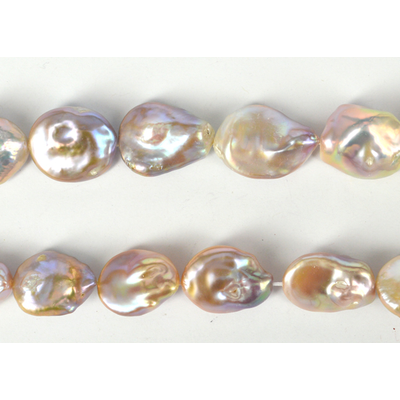 Fresh Water Pink/Mauve Baroque Coin Pearl 20x28mm EACH BEAD