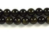 Gold Obsidian Polished round 12mm Strand 33 beads-obsidian-Beadthemup