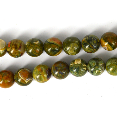 Rhyolite Polished round 12mm strand 33 beads