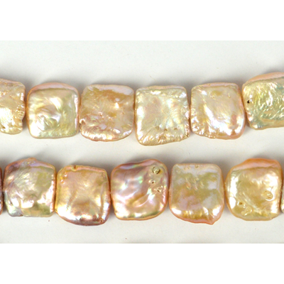 Fresh Water Pearl Apricot Square 18mm EACH bead
