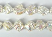 Fresh Water Pearl Side drill Barque Square 16mm Strand 15 beads-f.w.pearls from $100-Beadthemup