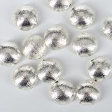 Plated Brass Silver plate Brushed Lentel bead 20mm EACH-beads and spacers-Beadthemup