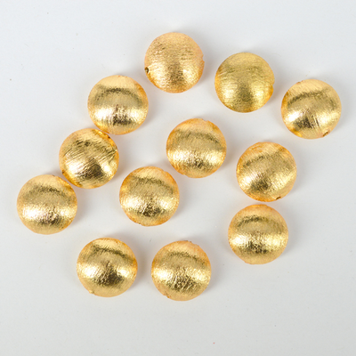 Plated Brass Gold plate Brushed Lentel bead 15mm EACH