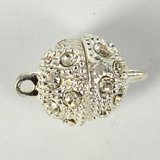 Plated Brass Silver plate CZ Clasp Magnetic 12mm EACH-clasps and jump rings-Beadthemup