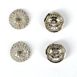 Rhodium plate Brass CZ cap 10mm EACH-caps and cones-Beadthemup