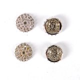 Rhodium plate Brass CZ cap 8mm EACH-caps and cones-Beadthemup