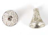 Rhodium plate Brass CZ cone 13x12mm EACH-caps and cones-Beadthemup