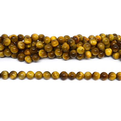 Golden Tiger Eye Polished Round 8mm beads per strand 46 Bead