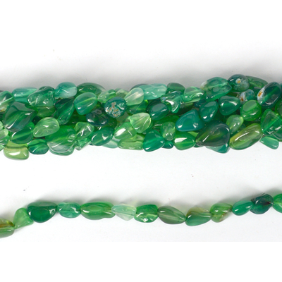 Green Agate polished nugget 5x7mm strand approx 56 beads