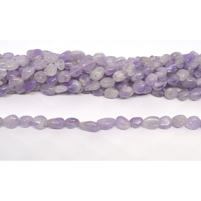 Lavender Amethyst polished nugget 8x10mm strand approx 38 beads