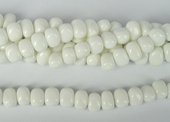 Glass White polished side drill nugget 14x10mm strand 36 Beads-glass beads-Beadthemup