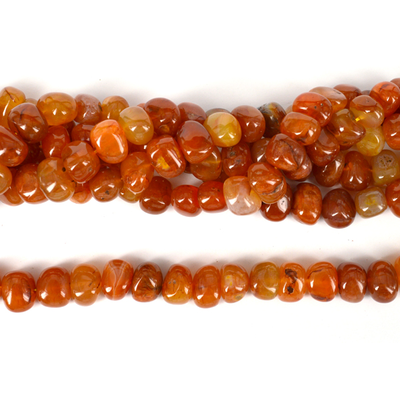 Carnelian polished side drill nugget 14x10mm strand 36 Beads