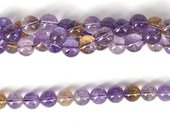 Ameterine Polished round 10mm strand 42 beads-beads incl pearls-Beadthemup