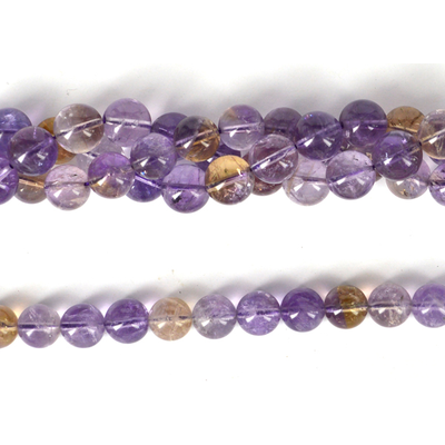 Ameterine Polished round 10mm strand 42 beads
