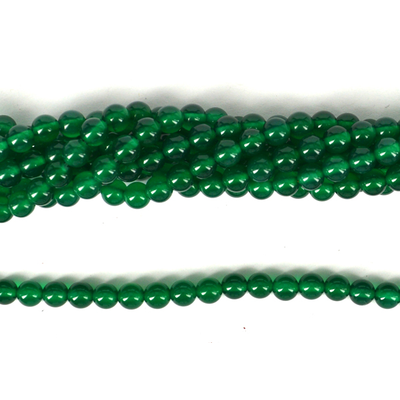 Agate Dyed Green Polished Round 6mm strand 64 Beads