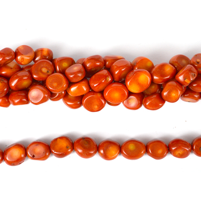 Coral Orange Nugget approx 14x12mm Strand 28 beads