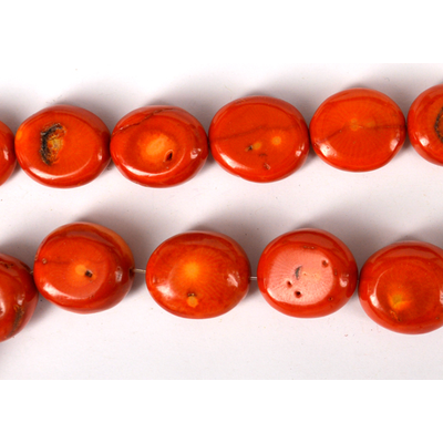 Coral Orange Nugget 26x23mm strand 16 beads