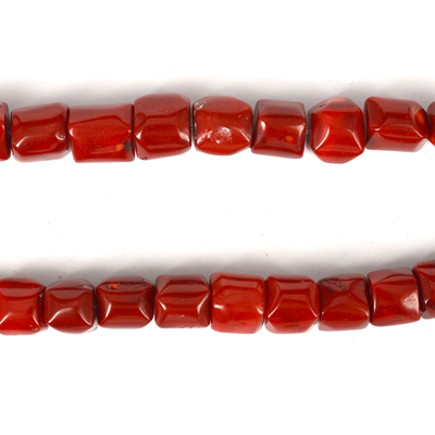 Coral Red Nugget 15x13mm strand 27 beads