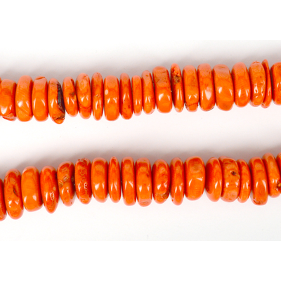 Coral Orange Rondel 18x6mm strand 60 beads