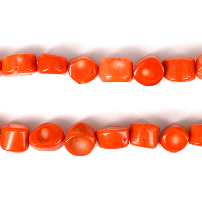 Coral Orange Nugget 15x13mm strand 22 beads