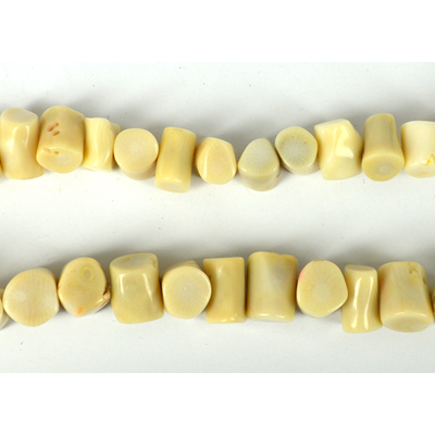 LAST STRANDS Coral Cream Side drill tube 14x11mm strand 34 beads
