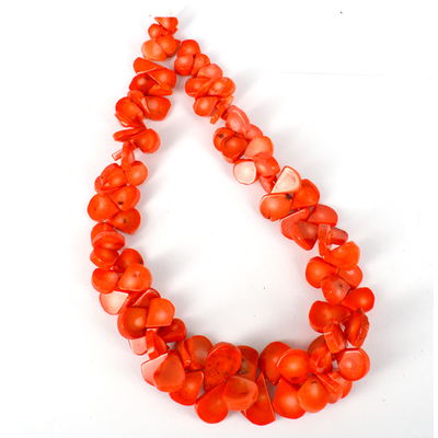 Coral Orange Teardrop graduated approx 11-25mm 45cm